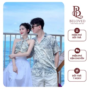 Set Đồ Đôi Đi Biển Lụa Hàn