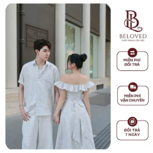 Set Đôi Beloved Kẻ Sọc Nhẹ Nhàng Sang Trọng