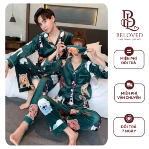 Bộ đồ ngủ cặp đôi mùa thu đông bộ thu đông cho vợ chồng