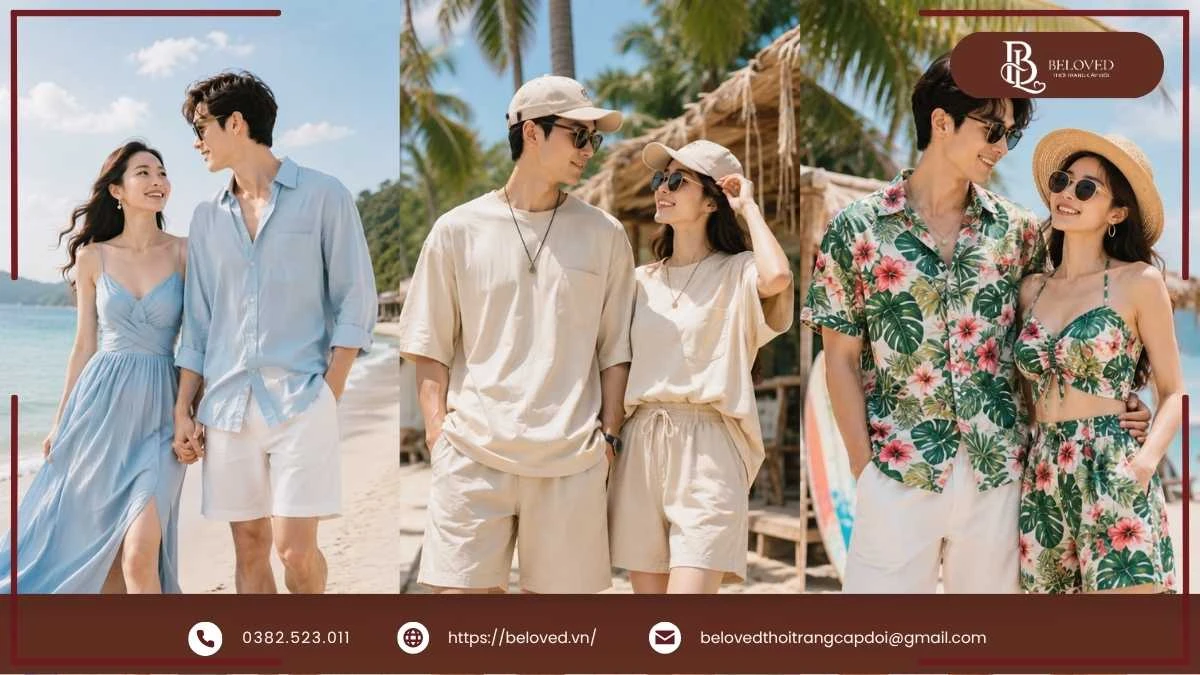 20+ Set Đồ Đôi Đi Biển Cho Couple Lên Hình Cực Chất
