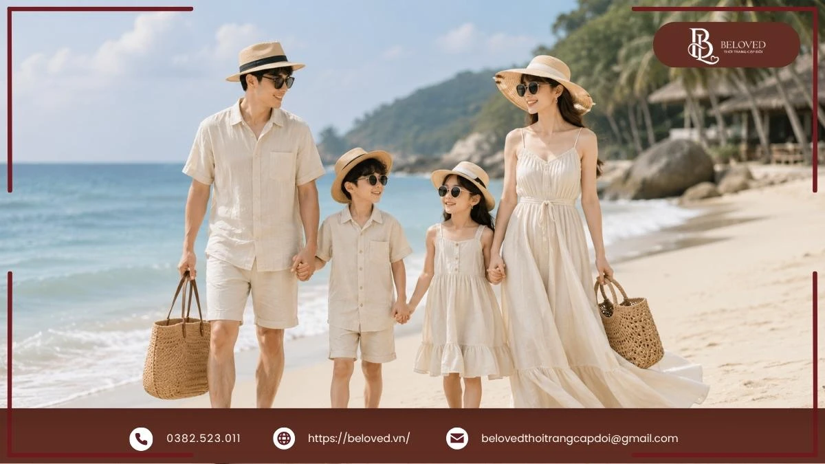 15+ Set Đồ Gia Đình Đi Biển Đôi Gắn Kết Yêu Thương Cực Chất